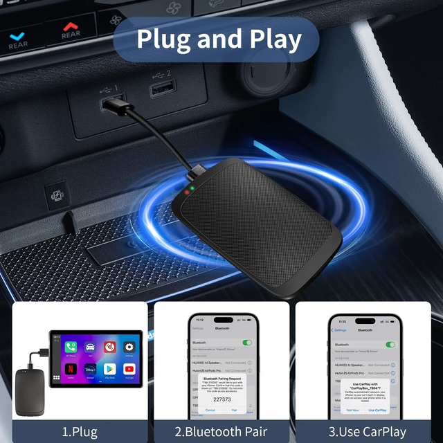 Alt view image 5 of 5 - Magic Box 3.0 Support YouTube/Netflix, 2025 Upgraded 4 in 1 Wireless CarPlay Adapter, Smart Netflix carplay Adapter Ai Box, Car Video Box