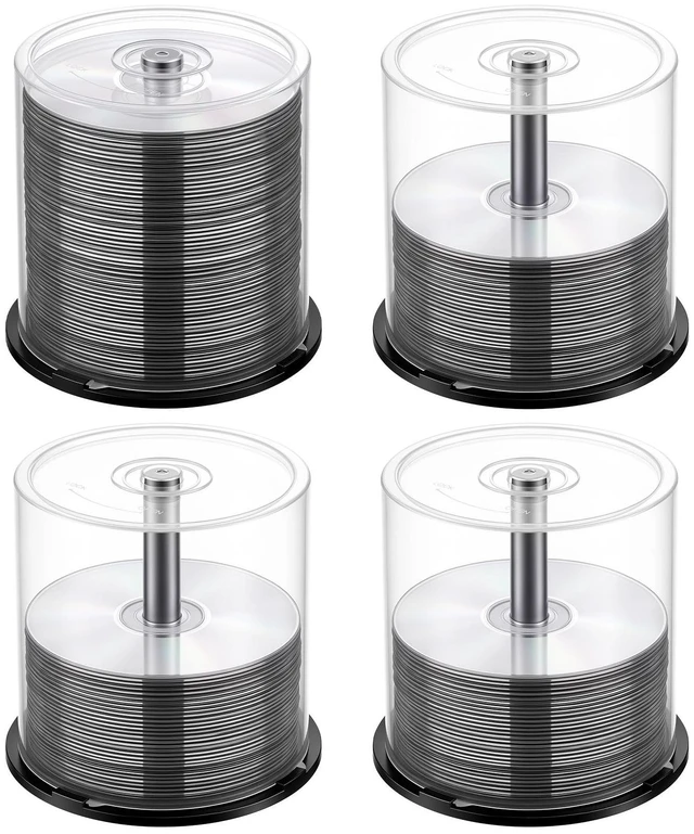 Main image of Domensi 4 Pack Empty Disc Cake Box, Dvd Cd Spindle Case, 5.5 x 5.9 Inch