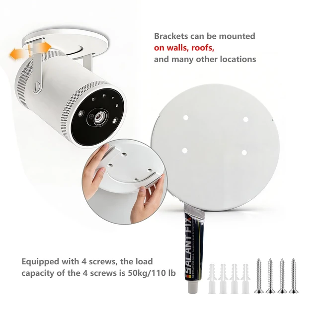 Alt view image 4 of 5 - Drill Free Wall & Ceiling Mount for Samsung Freestyle 2nd Gen(2 set))