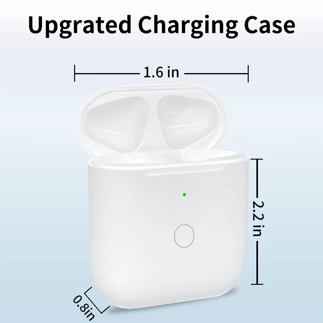 Alt view image 5 of 5 - Wireless Charging Case Replacement for air pods 1st & 2nd Gen, Air pods Charger Case Replacement with Bluetooth Pairing Sync Button and Built-in 450 mAh, No Earbud