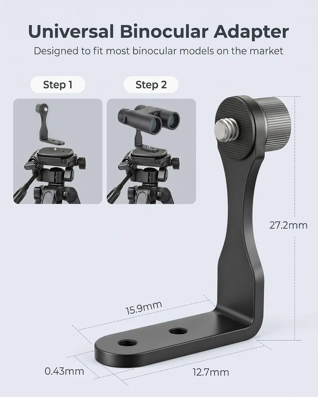 Alt view image 3 of 5 - 68"Binocular Tripod with Adapter,2 QR Plates,Bubble Level,Flip Lock,Compact