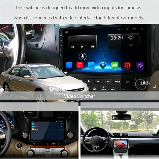Alt view image 5 of 5 - Car Video Switcher, 4 Input 1 Output Remote Control, 360 Panoramic View
