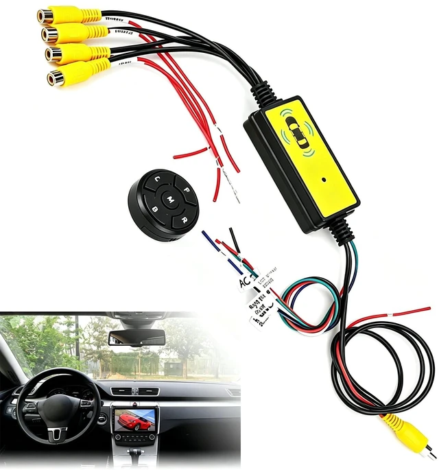 Main image of Car Video Switcher, 4 Input 1 Output Remote Control, 360 Panoramic View
