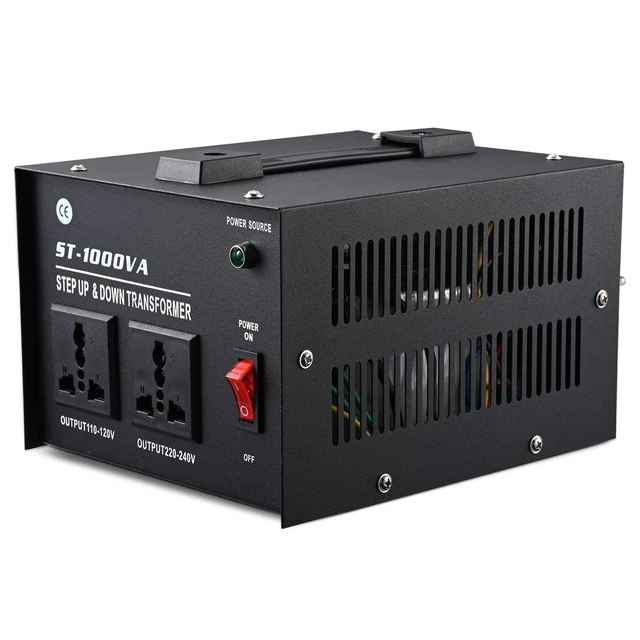 Alt view image 2 of 5 - ZGROCK 1000 Watt Voltage Transformer- Step Up and Down- Circuit Breaker Protection Universal Dual Output Step Up & Step Down Power Transformer 110V to 220V/220V to 110V