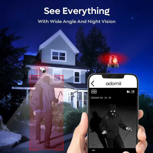 Alt view image 3 of 5 - adomii 2K Security Cameras Wireless Outdoor,IP65 Weatherproof
