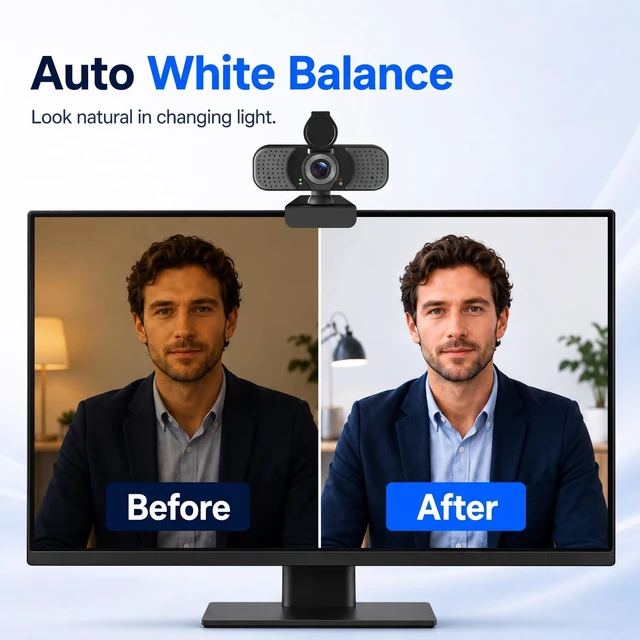 Alt view image 4 of 5 - Krieer 4K Webcam with PDAF Autofocus and Dual Noise-Canceling Microphones