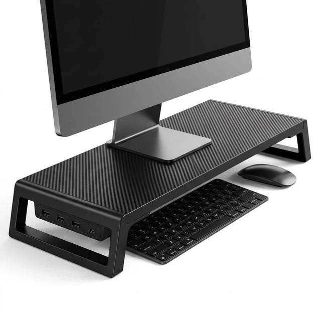 Main image of Zapuno Desk Organizer and Accessories, Computer Monitor Stand Riser with USB Hub , Laptop Stand