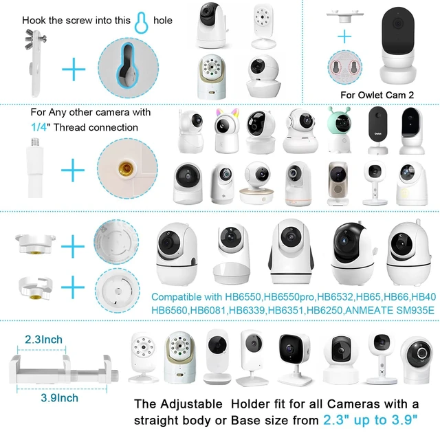 Alt view image 2 of 5 - 67" Baby Monitor Floor Stand for HelloBaby, Nanit Pro & Infant Optics
