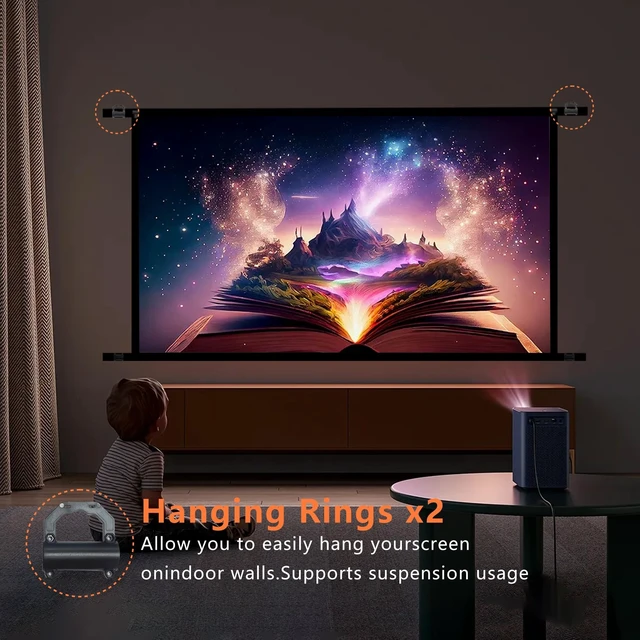 Alt view image 5 of 5 - Outdoor Projector Screen with Stand, Portable Outdoor Movie Screen - 100 Inch Projection Screen Foldable Anti-Crease with Carry Bag for Backyard/indoor Movie
