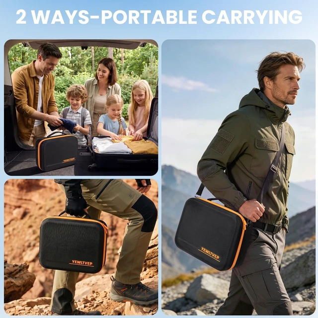 Alt view image 4 of 5 - Case for Starlink Mini, Waterproof Shockproof Hard Shell Travel Bag with Dual Carry Options, Lightweight Protective Carrying Case for Starlink Mini Dish and Accessories