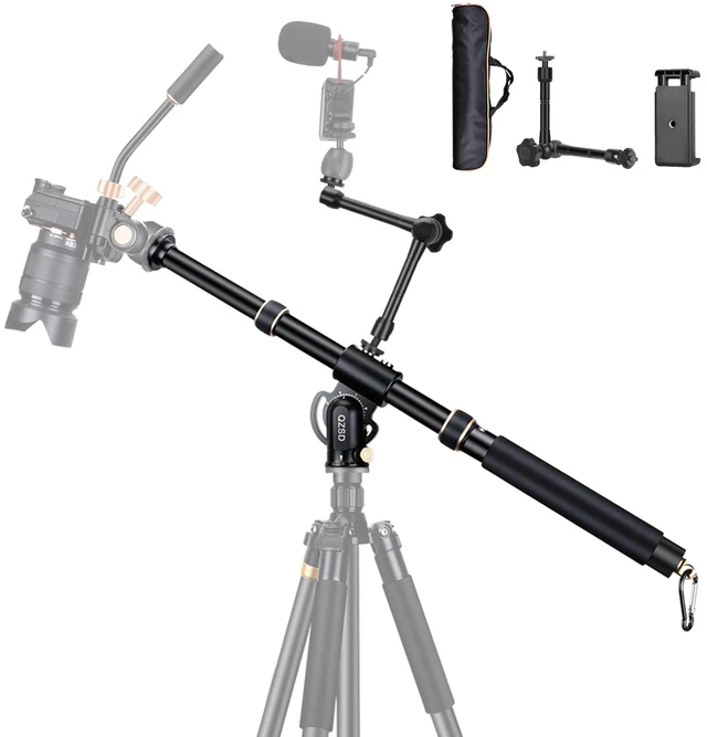 Main image of 41" Aluminum Tripod Extension arm Retractable Horizontal Center Column arm with 1/4'' and 3/8'' scerws, 360 rotatable for Overhead, Multi-Angle Photography,Load Up to 33lbs,Tripod not Included