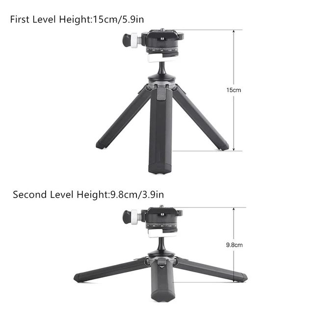 Alt view image 4 of 5 - Professional Mini Tripod with Panoramic Ball Head, Aluminum Alloy Camera Tripod with 360 Ball Head Portable Desktop Stand for DSLR, Mirrorless, and Action Cameras
