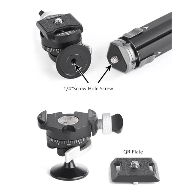 Alt view image 5 of 5 - Professional Mini Tripod with Panoramic Ball Head, Aluminum Alloy Camera Tripod with 360 Ball Head Portable Desktop Stand for DSLR, Mirrorless, and Action Cameras