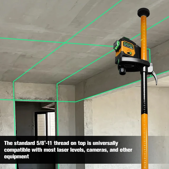 Alt view image 5 of 5 - LAISAI Quick Lift Support Pole, 2.3-11FT Adjustable Tripod for Laser Level