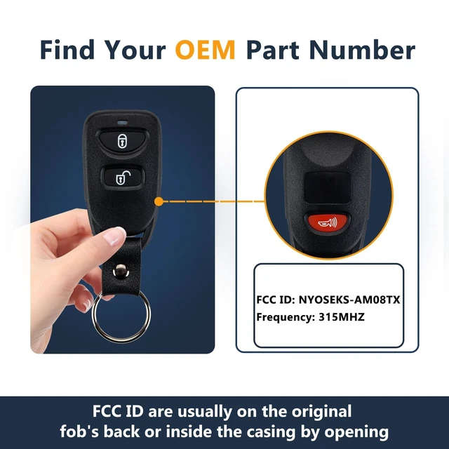 Alt view image 3 of 5 - 2 Pack Compatible with 2010-2013 Kia Soul Proximity Smart Control Keyless Entry Remote Replacement FCC ID:NYOSEKS-AM08TX,3 Buttons By RemoteMatch