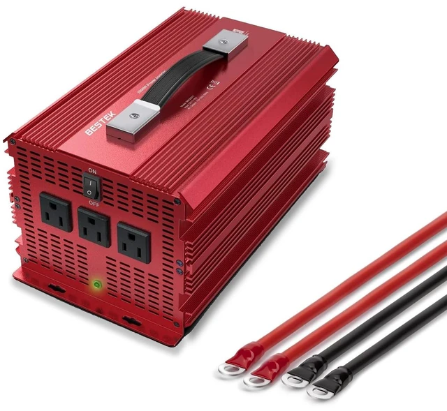 Main image of BESTEK 2000W Power Inverter 3 AC Outlets DC 12V to 110V AC Car Power Inverter for Camping Outdoor Power Supply ETL Listed