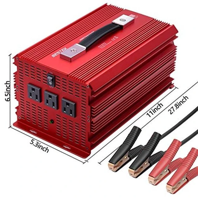 Alt view image 3 of 5 - BESTEK 2000W Power Inverter 3 AC Outlets DC 12V to 110V AC Car Power Inverter for Camping Outdoor Power Supply ETL Listed