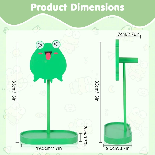 Alt view image 2 of 5 - Frog Cute Headphone Stand with Storage Tray, HSSZXFR Decorative Wooden Headphone Stand Hanger with Cable Holder, Desk Decor Gaming Gifts for Player Girlfriend Office Worker, Headset Holder Accessories