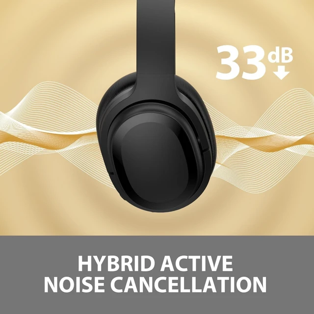 Alt view image 2 of 5 - Kaidrus Hybrid Active Noise Canceling Headphones with Hi-Fi Audio, Wireless Headphones with Comfortable Fit, Bluetooth Headphones with Clear Calls, Travel Case, 30H Playtime for Travel/Music -