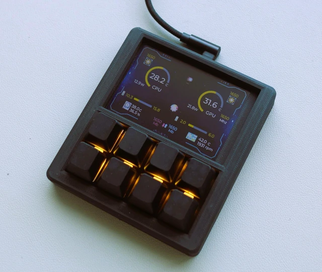 Alt view image 4 of 5 - EezBotFun 8-Key Macropad 3.5" TFT LCD Screen Programmable Mechanical Keypad