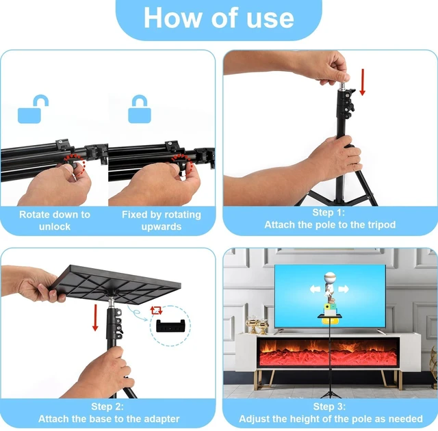 Alt view image 3 of 5 - TAOMEELOR Tripod Stand for Nex Playground Game System, Projector Stand Tripods, Adjustable Height Compatible with Nex Playground Console, Nex Playground's Accessories for Indoor and Outdoor.