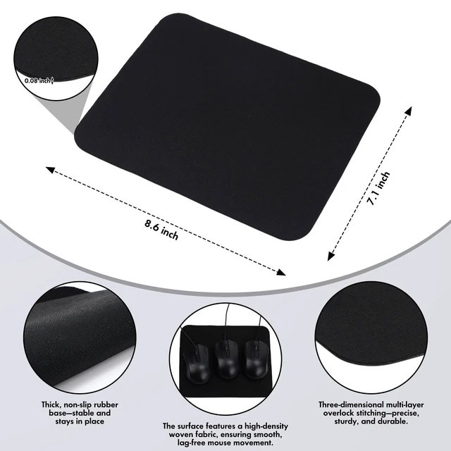 Alt view image 4 of 5 - Tallew 20 Pack USB Wired Mouse with 20 Mouse Pads, 3-Button Corded Computer Mice Bulk for PC Desktop, Laptop, Office, School Classroom Use, Black