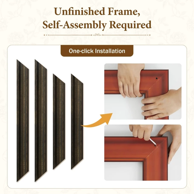 Alt view image 4 of 5 - Vintage TV Frame,Compatible Only with 65" Samsung The Frame TV,Coffee Gold