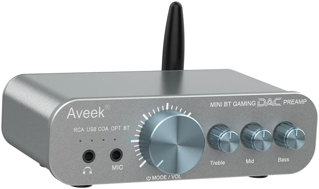 Main image of Aveek Gaming DAC Headphone Amplifier, Bluetooth, RCA, 3-Band EQ for PS5/PC