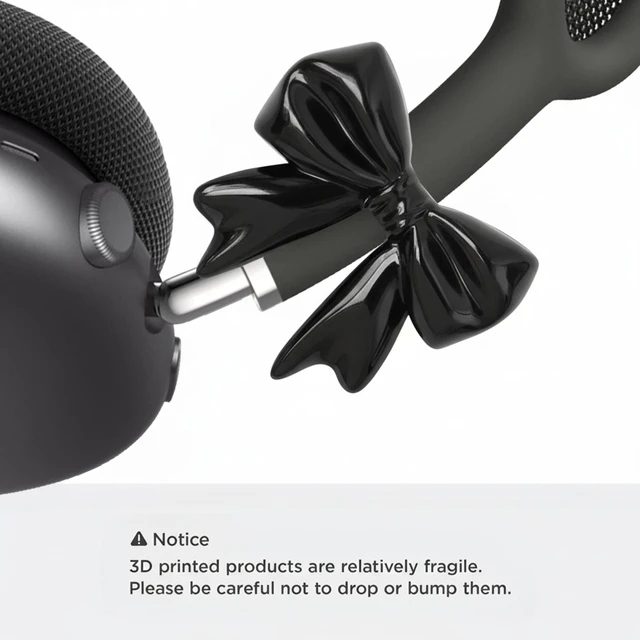 Alt view image 5 of 5 - Vane Oak Bow Decoration Case Cover for AirPods Max, Original Design 3D Printing Creative Gift Compatible with AirPods max Headphones