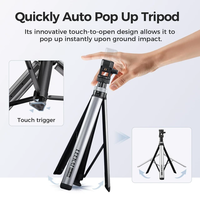 Alt view image 2 of 5 - 84" Instant Auto-Setup Light Stand & Camera Tripod with 1/4" Screw