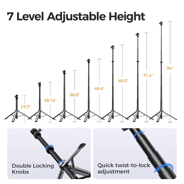 Alt view image 3 of 5 - 84" Instant Auto-Setup Light Stand & Camera Tripod with 1/4" Screw