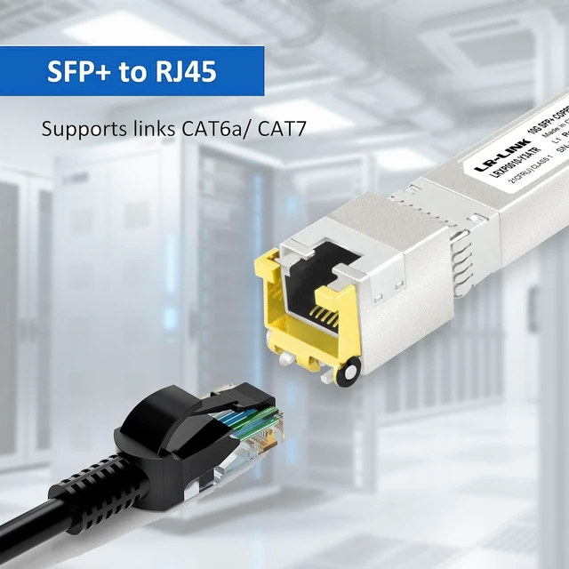 Alt view image 2 of 5 - 10G SFP Transceiver SFP to RJ45 Ethernet Module, Copper SFP to Ethernet, Transmission Distance up to 100 Meters, Compatible with Cisco SFP-10G-T-S, Meraki, and Fortinet, 1 Pack