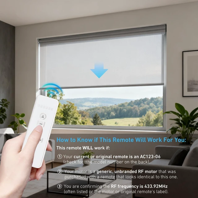 Alt view image 2 of 5 - AC123-06 6 Channel Wireless RF433.92 Controller Transmitter Remote, Working for Electric Blinds