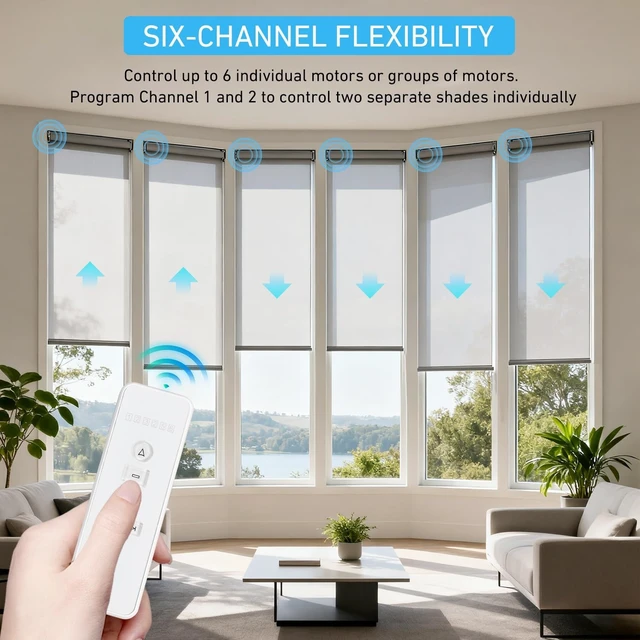 Alt view image 5 of 5 - AC123-06 6 Channel Wireless RF433.92 Controller Transmitter Remote, Working for Electric Blinds