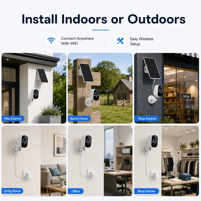 Alt view image 3 of 5 - XVIM 2Pcs 2K Solar Security Wireless Camera Outdoor