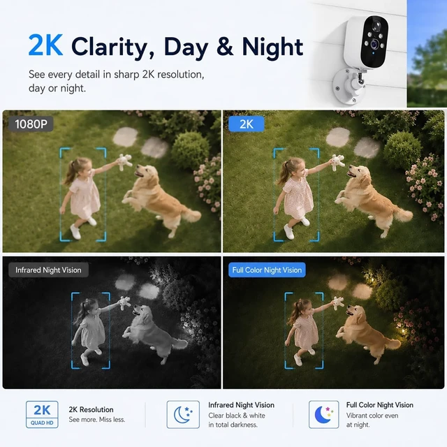 Alt view image 4 of 5 - XVIM 2Pcs 2K Solar Security Wireless Camera Outdoor
