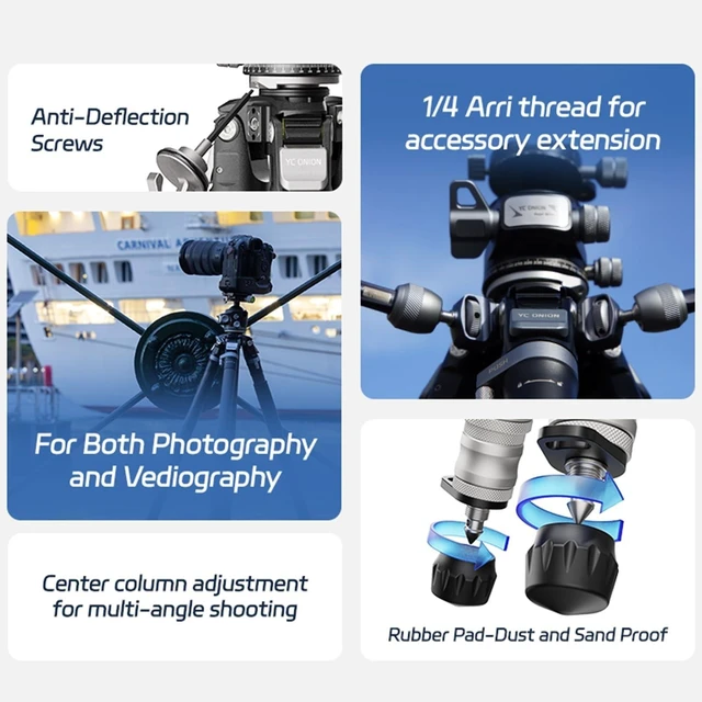 Alt view image 3 of 5 - YC Onion Tako T23 Carbon Fiber Tripod with BC44 Ball Head, 182.5cm