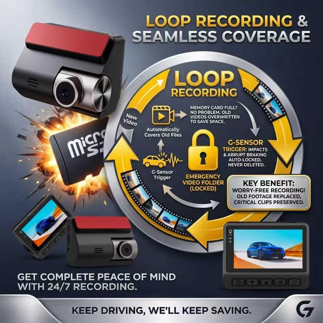 Alt view image 3 of 5 - GymAora 4K+1K Dash Cam Front and Rear, Car Dash Cam with 3" IPS Display