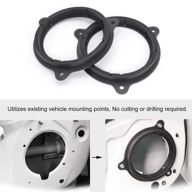 Alt view image 4 of 5 - REAMTOP 6.5 Inch Black Plastic Speaker Adapter Bracket Ring for Nissan / Infiniti