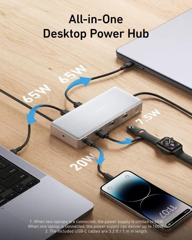 Alt view image 5 of 5 - Anker Docking Station, KVM Switch for 2 Laptops, Dual 4K Monitor 554 USB C Docking Station & Anker 8K@60Hz HDMI Cable, Ultra High Speed 4K@120Hz 48Gbps 6.6 ft Ultra HD HDMI to HDMI