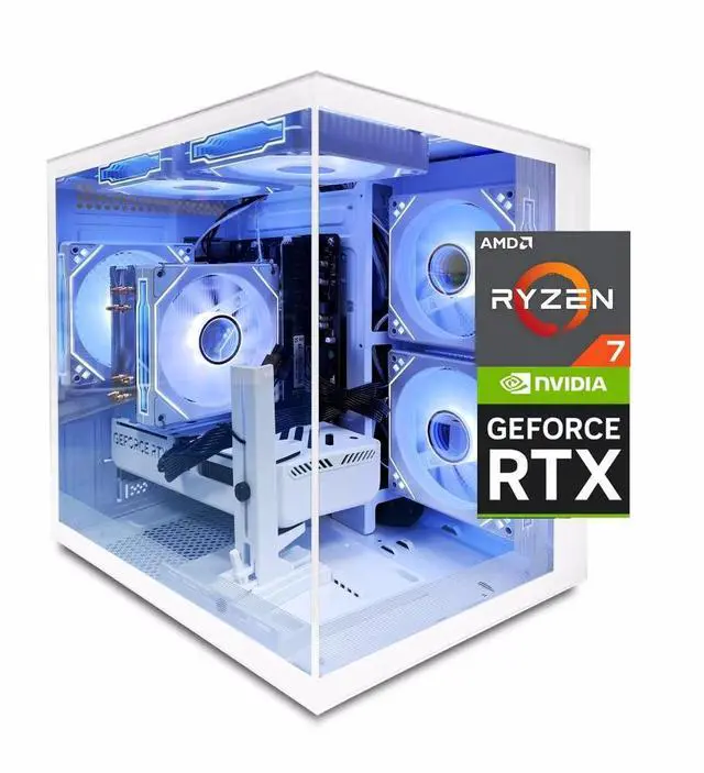 Main image of ZHICGCP Gaming PC Desktop computer - AMD Ryzen 7 5700X - NVIDIA RTX 5060 8GB-16GB DDR4 3200MHz - 1T M.2 NVMe - Windows 11
