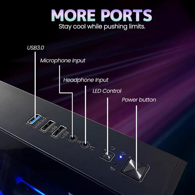 Alt view image 3 of 5 - ZhICGCP Gaming Desktop PC, Intel i5 12400F, RTX 3050 , 16GB RAM, 1TB SSD, Windows 11 Home