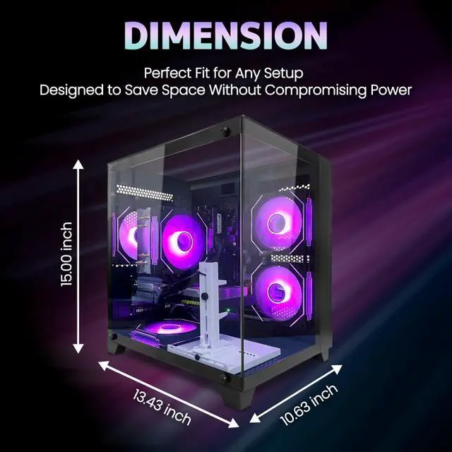Alt view image 5 of 5 - ZhICGCP Gaming Desktop PC, Intel i5 12400F, RTX 3050 , 16GB RAM, 1TB SSD, Windows 11 Home