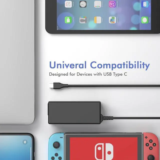 Alt view image 3 of 7 - Universal Chromebook Charger USB C Replacement for Hp 65W 45W USB-C Laptop Charger Replacement for  Thinkpad/Yoga  Chromebook 3100    Google Series Type C Power Cord