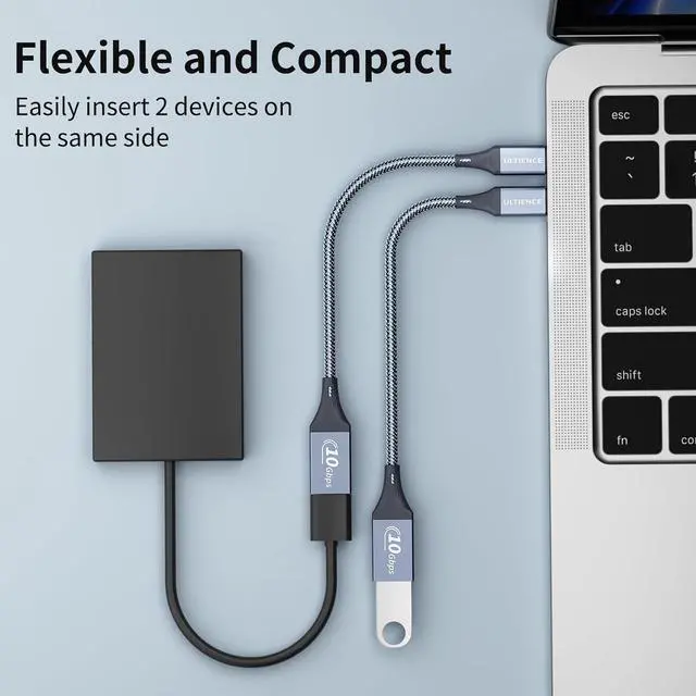 Alt view image 5 of 7 - USB C to USB Adapter 2 Pack: USB Female to USB C Male OTG Cable - 10Gbps SuperSpeed Data Transfer for MacBook Pro/iPad Air iPhone 16 15 Pro Max (0.59ft Grey)