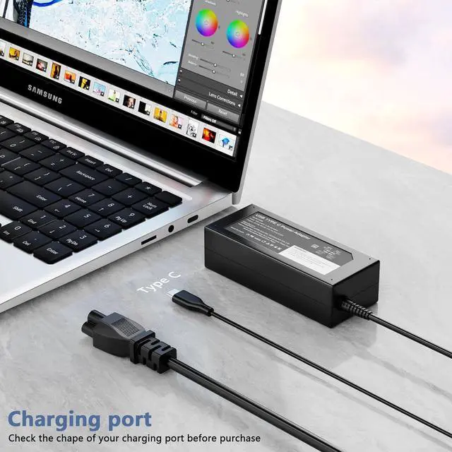Alt view image 5 of 6 - 65W USB C Laptop Charger Compatible with  Laptop and Universal Chromebook Also Compatible with  Chromebook USB Type C Power Cord