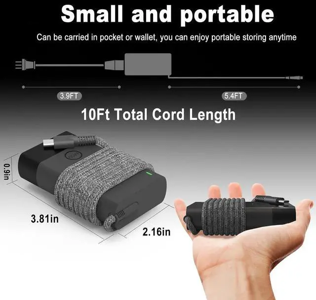 Alt view image 2 of 6 - 2025 New Slim 65W USB C Computer Laptop Charger for HP Laptop Charger USB C Replacement Envy x360/Elitebook x360/Spectre x360/Elite x2/Pavilion/Zbook/ProBook Type C Chromebook Power Cord Adapter