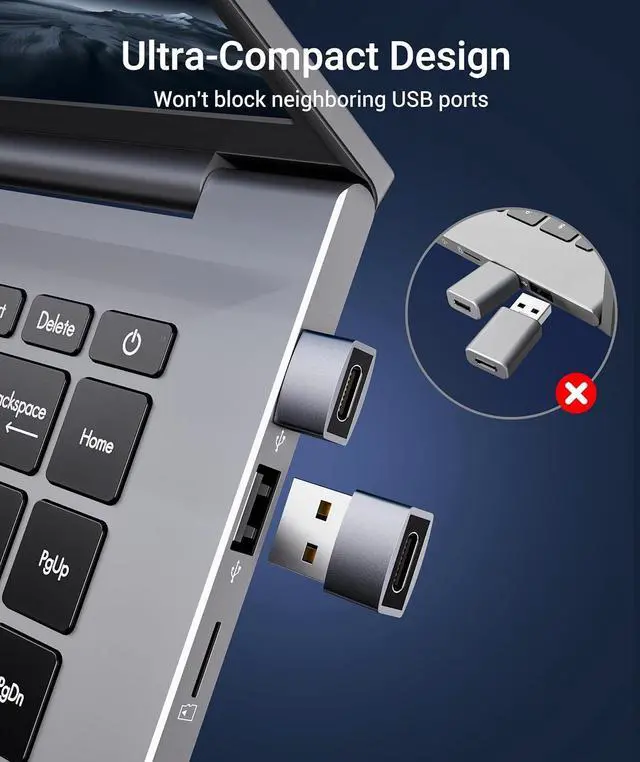 Alt view image 7 of 7 - USB C Female to USB Male Adapter Pack of 3 [Travel Must Haves Aluminum] USB C to USB Adapter Type C Charger Cable Power Converter Compatible with iPhone 15  Watch AirPods CarPlay etc.