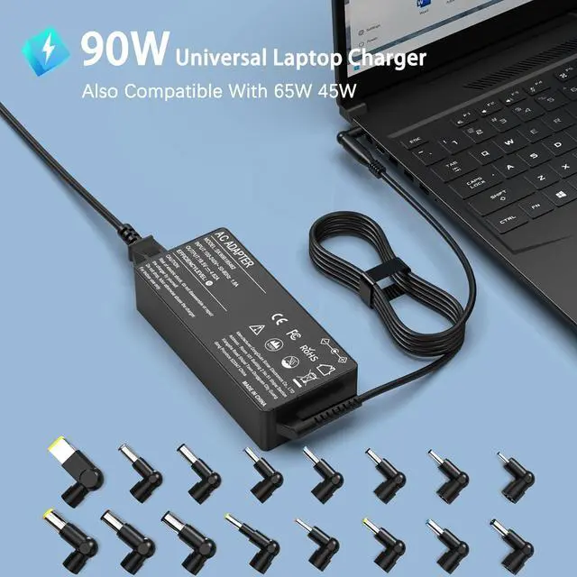 Alt view image 4 of 7 - 90W Universal Laptop Charger Replacement for HP     IBM Toshiba   Google MacBook Pro Fujitsu Gateway Notebook Ultrabook Chromebook Power Supply Cord with 16 Tips