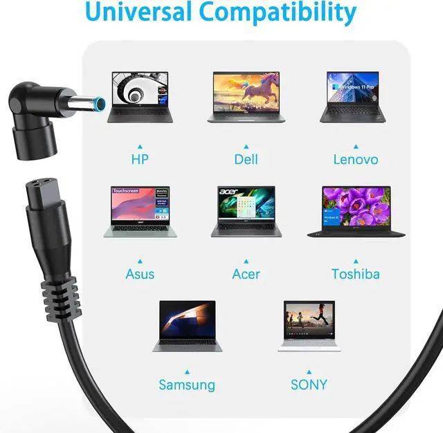 Alt view image 5 of 7 - 90W Universal Laptop Charger Replacement for HP     IBM Toshiba   Google MacBook Pro Fujitsu Gateway Notebook Ultrabook Chromebook Power Supply Cord with 16 Tips